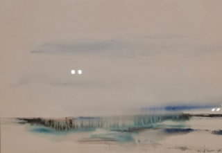 Aquarel, Maya Wildevuur, Het wad, 1986